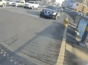 超暖！受伤漂泊狗误入马路，交警将它护在身下走了近200米...-1.gif