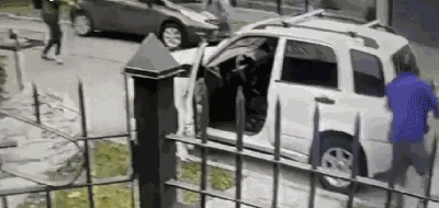 男子下车遭遇两只劫匪，关键时刻，车里的狗狗冲了出来...超帅！-3.gif